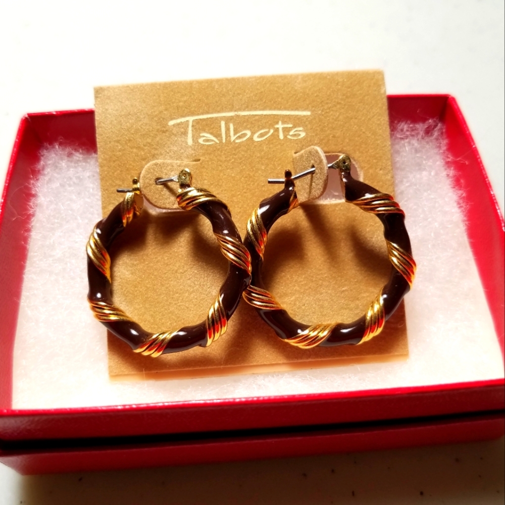 NWT Talbots 1" Hoop Earrings